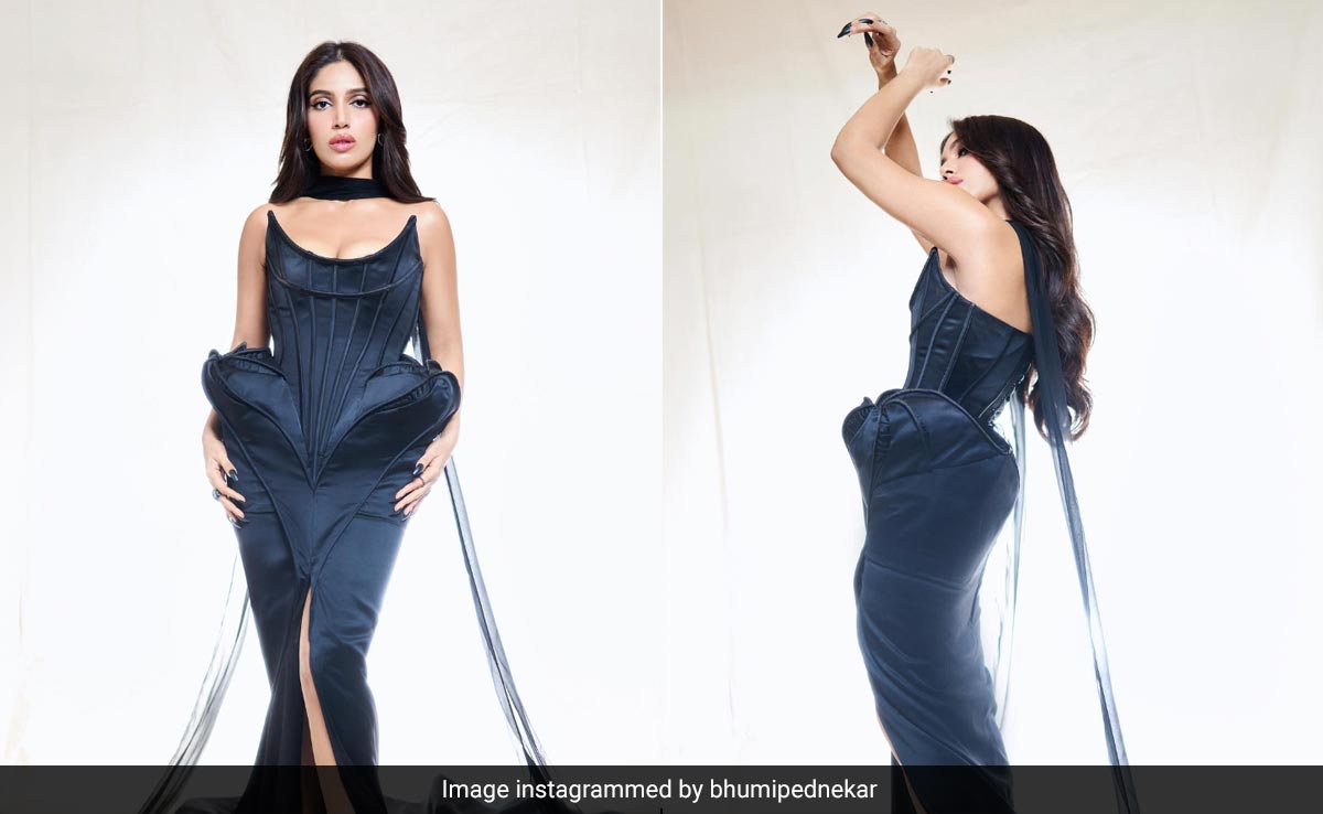 Bhumi Pednekar In A Black Structured Gown Sent The Drama Quotient Through The Roof