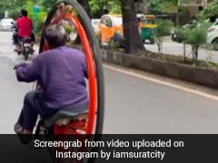 Old Video Of Gujarat Man Riding Unique Monocycle Is Viral, Internet Calls Him "Time Traveller"